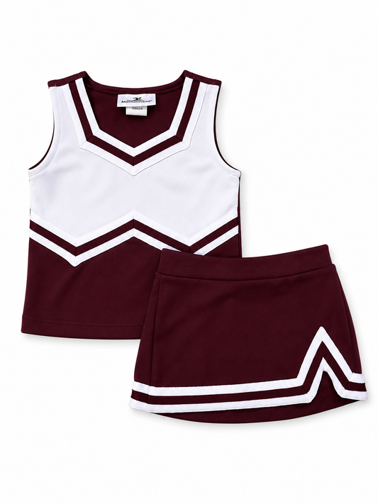 Maroon & White Motionwear Cheer Suit