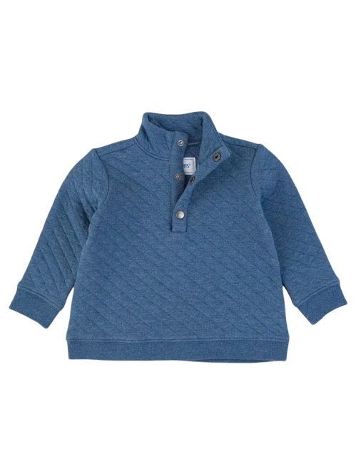 Baby Teske Registry Rugged Butts Heather Indigo Quilted Quarter Snap Sweatshirt