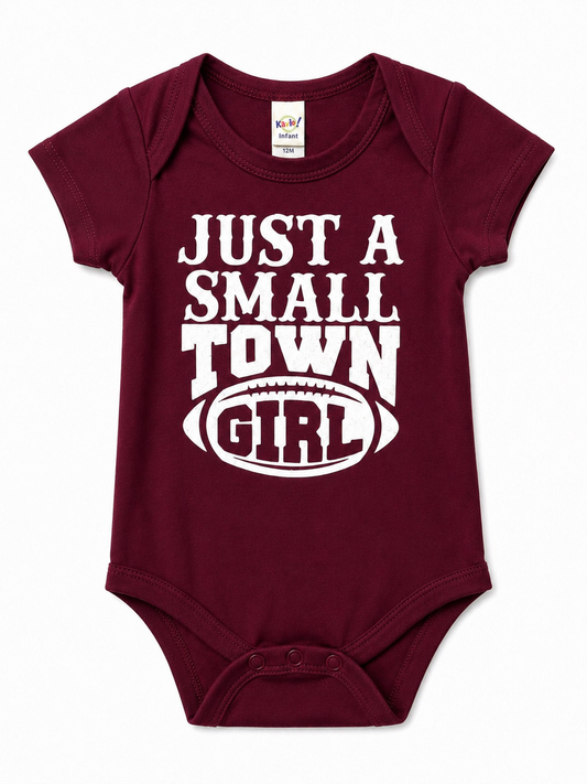 Just a Small Town Girl Maroon Onesie
