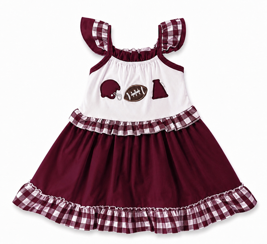 Maroon Gingham Spirit Dress