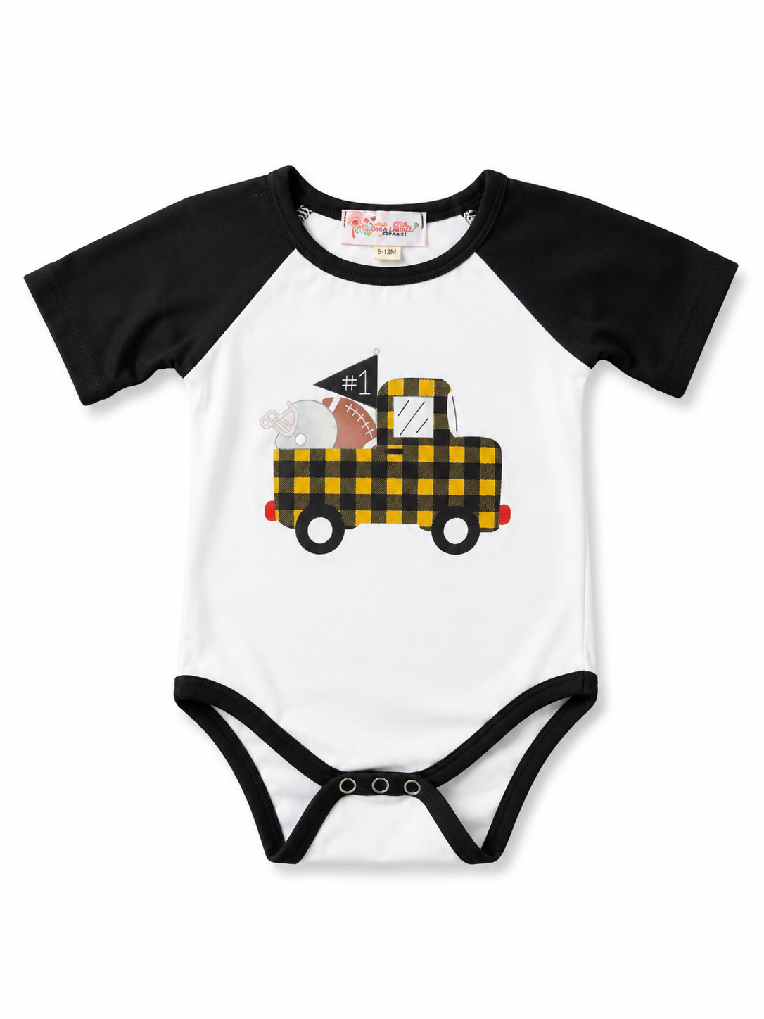 Gold Gingham Spirit Truck Onesie