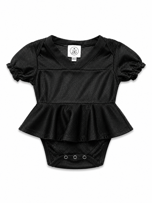 Baby Girls Black Onesie Jersey with Skirt