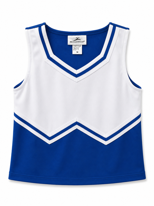 Blue & White Motionwear Cheer Suit Top