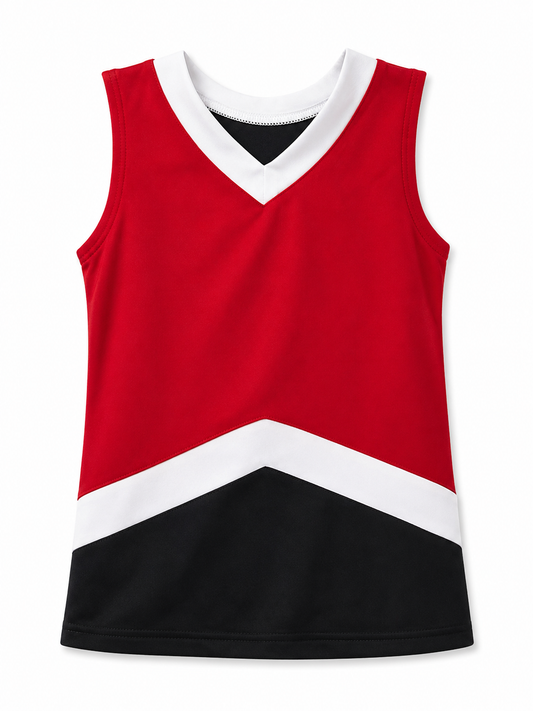 Red, Black, & White Augusta Cheer Suit Top Size Girls XXS