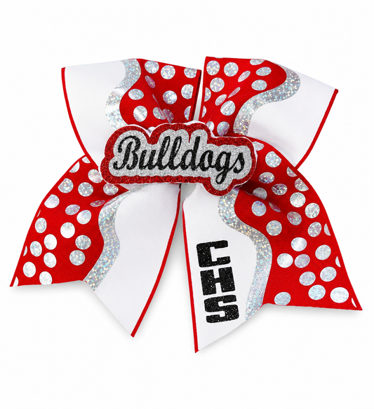Bulldogs Polka Dot Bow