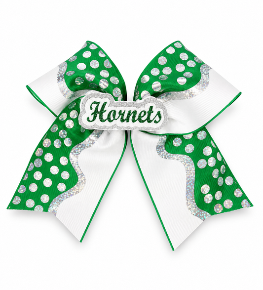 Hornets Polka Dotted Cheer Bow
