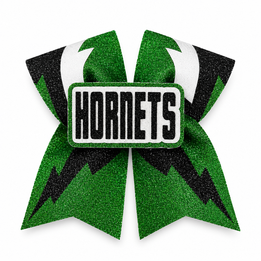 Hornets Shimmer Lightning Bolt Cheer Bow