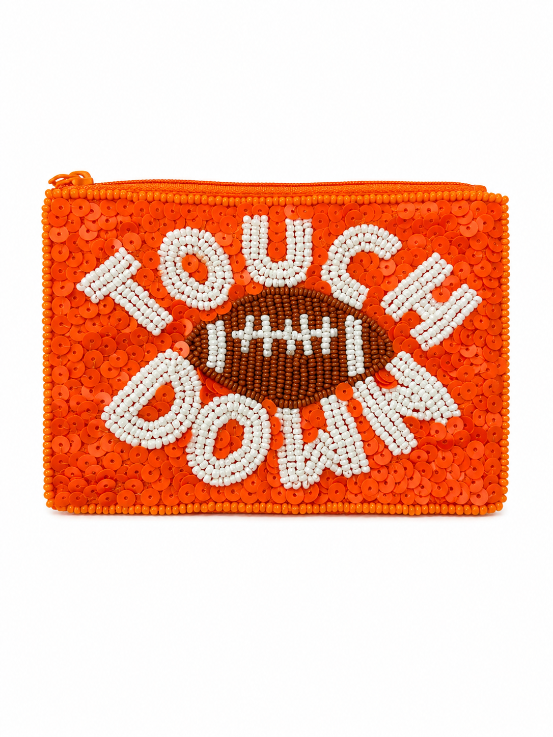 Orange touchdown Coin Bag