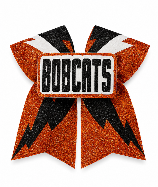 Bobcats Shimmer Lightning Bolt Cheer bow