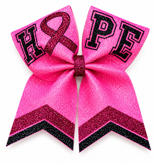 Breast Cancer Awareness "Hope" Shimmer Cheer Bow
