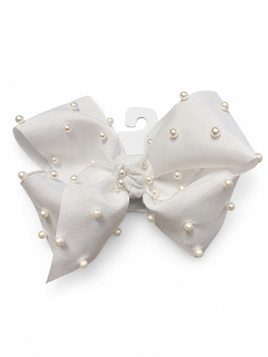 Beyond Creations 5.5"Pearl Alligator Clip Bow