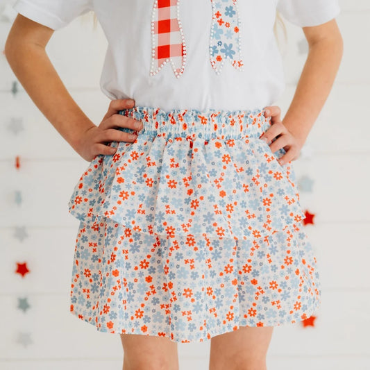 Sweet Wink Patriotic Floral Skirts