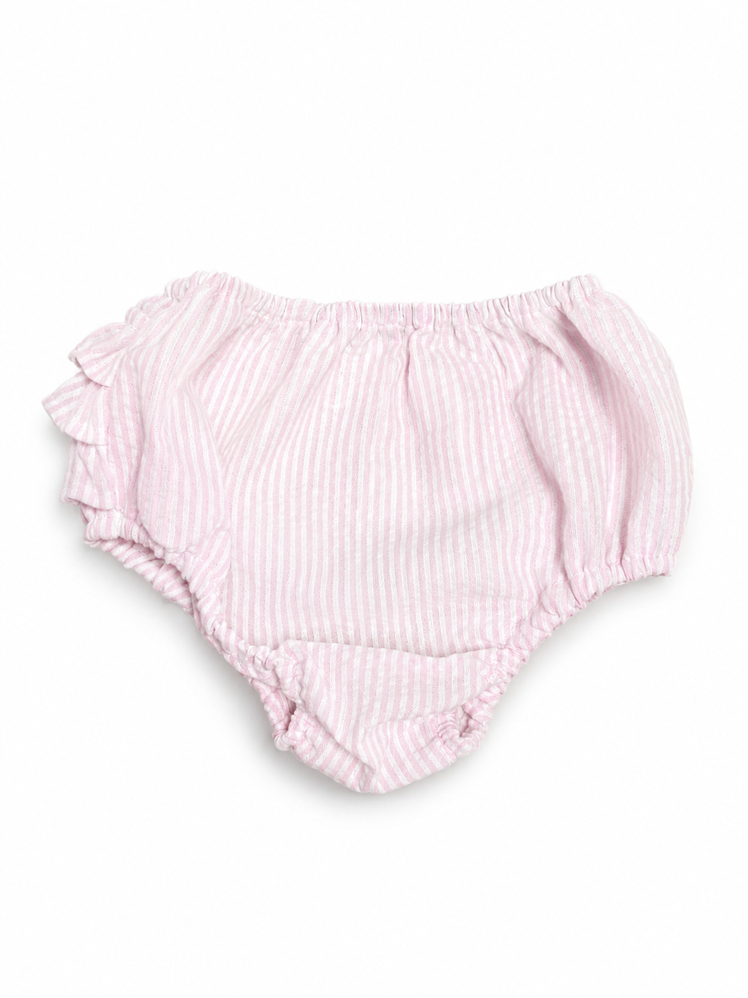 Pink Seersucker Ruffled Bloomer