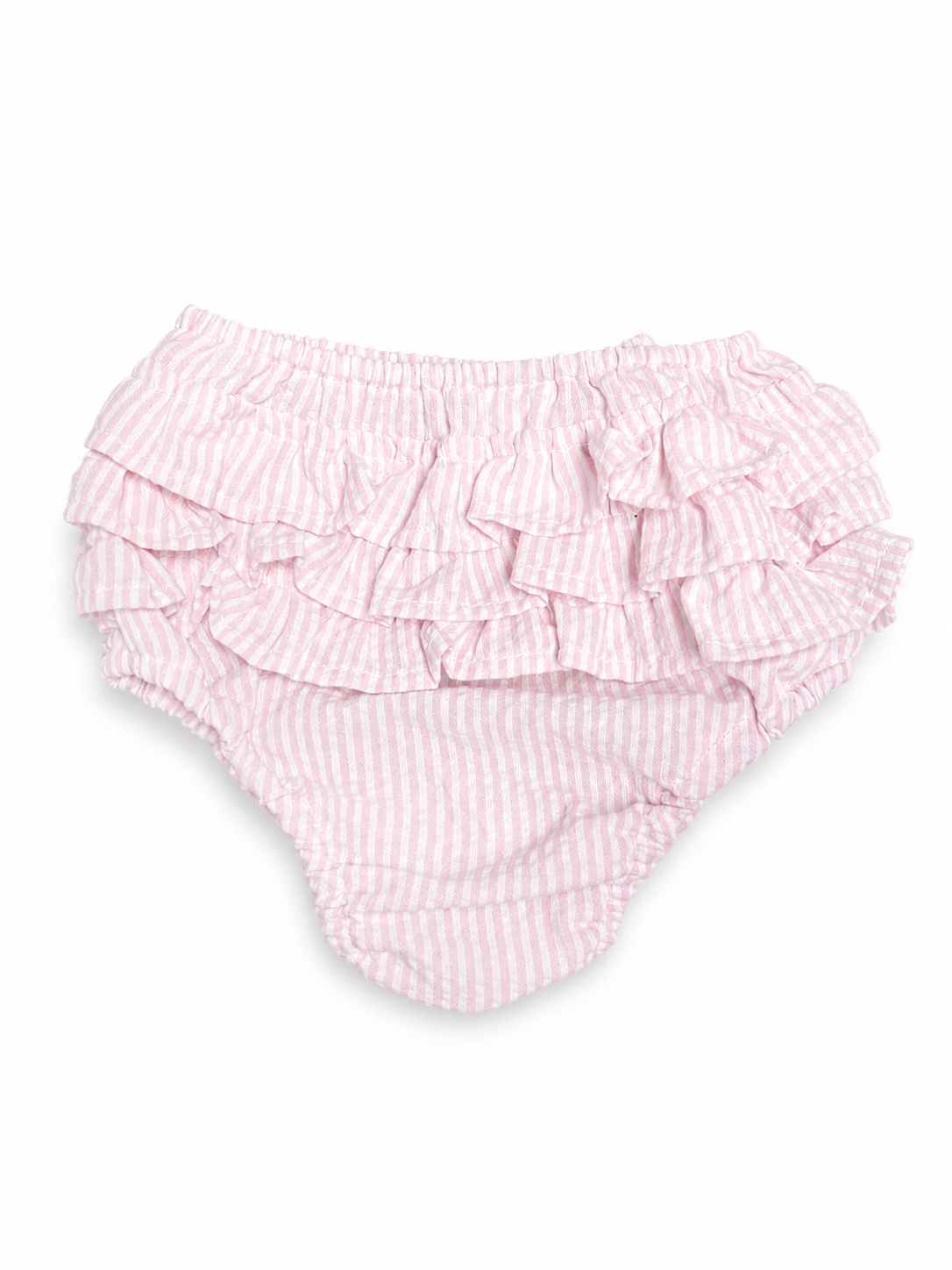 Pink Seersucker Ruffled Bloomer