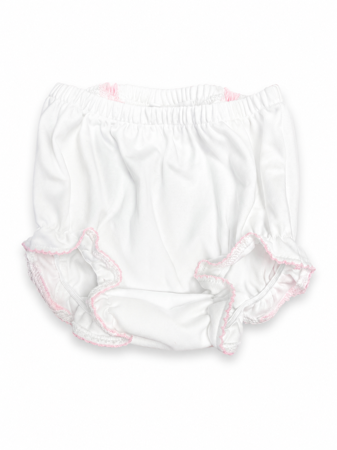 White Bloomers with Pink Ruffles