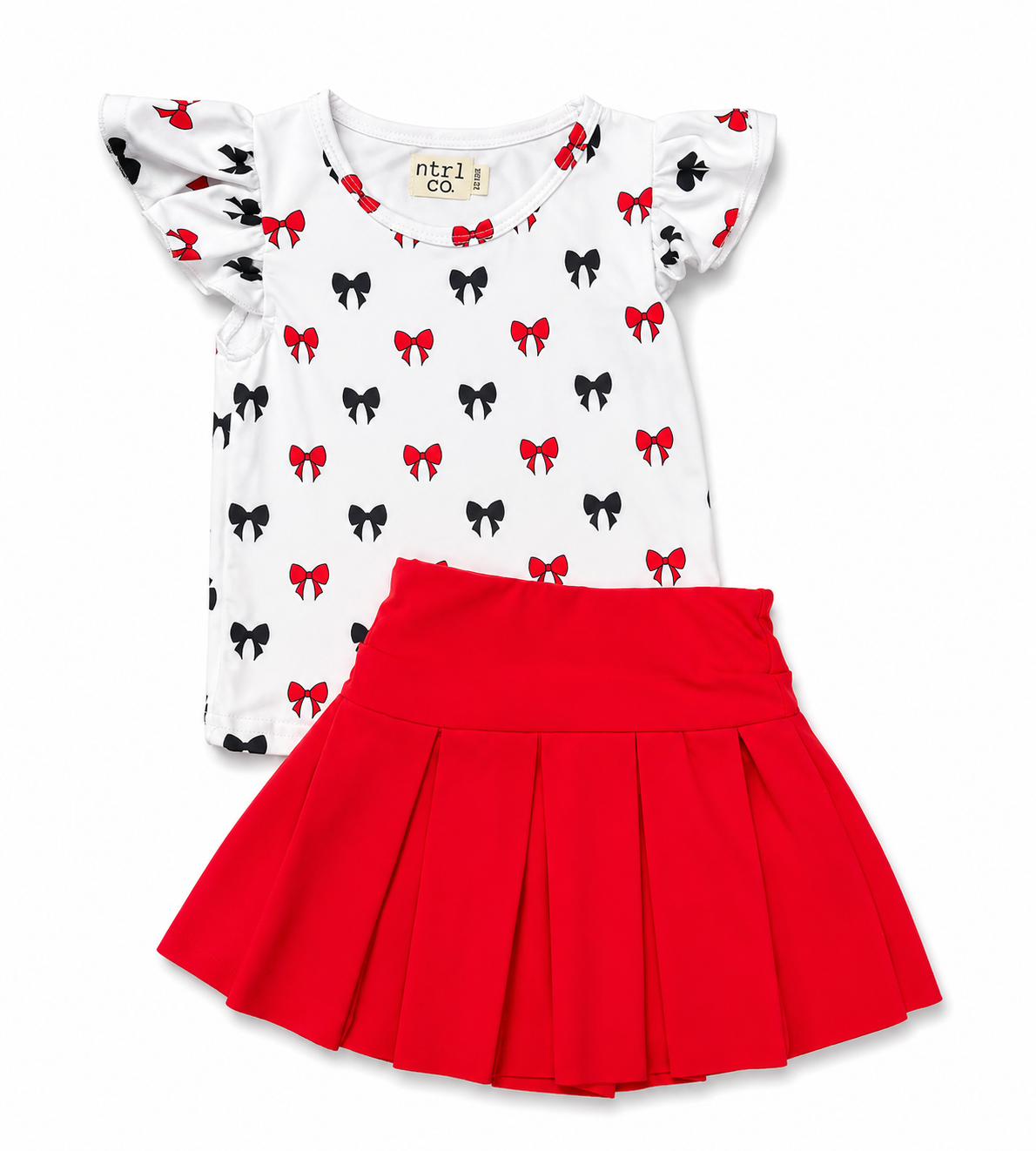 Ruffled Red & Black Cheer Set