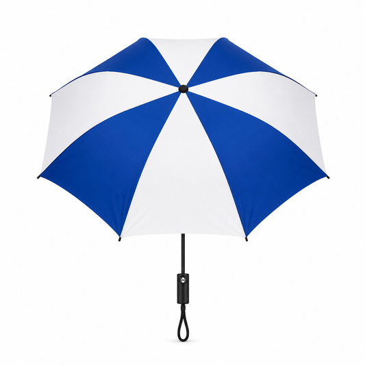 Blue/White Topsy Turvy Compact Umbrella