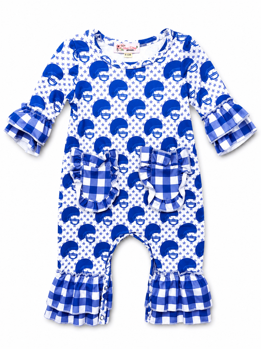 Blue Romper with Pockets