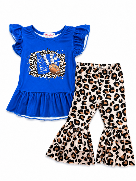 Blue Leopard Cheer Set