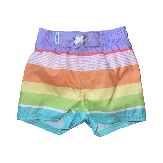 Rugged Butts Island Rainbow Multi-Stripe Swim Trunks