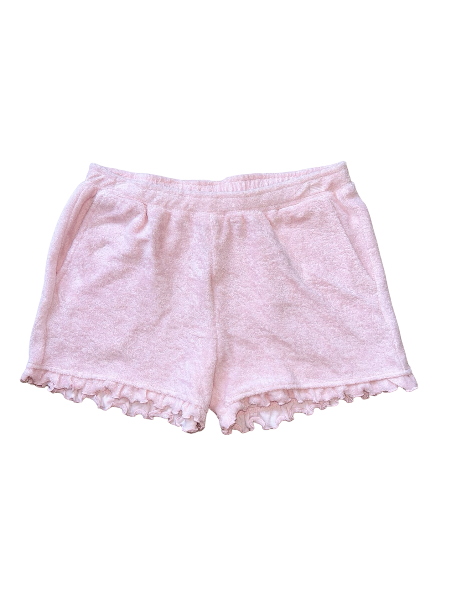 Ruffle Butts Pink Terry Knit Shorts