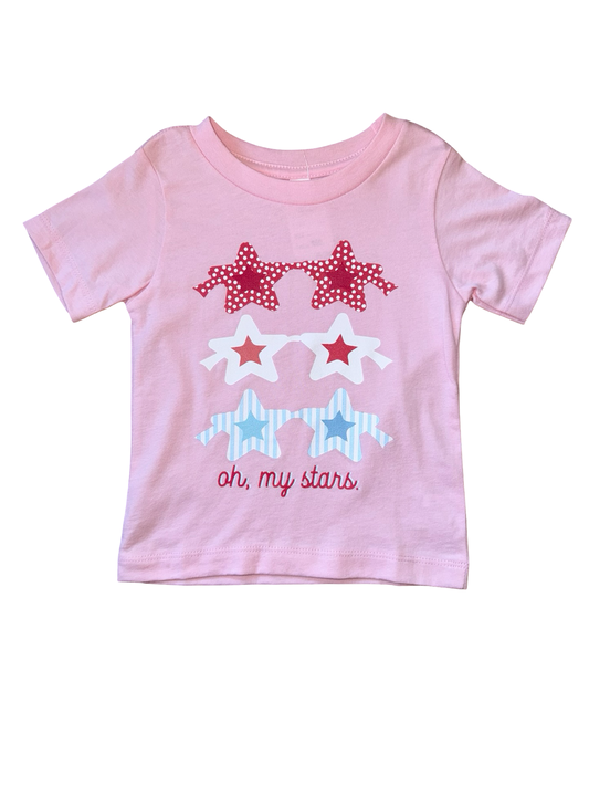 Fourth Of July Pink "Oh My Stars" Sunnies Tee