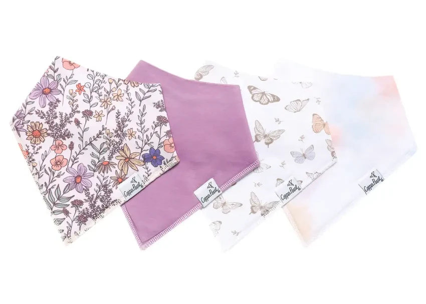 Baby Faulk Registry Copper Pearl "Flora" Bandana Bibs