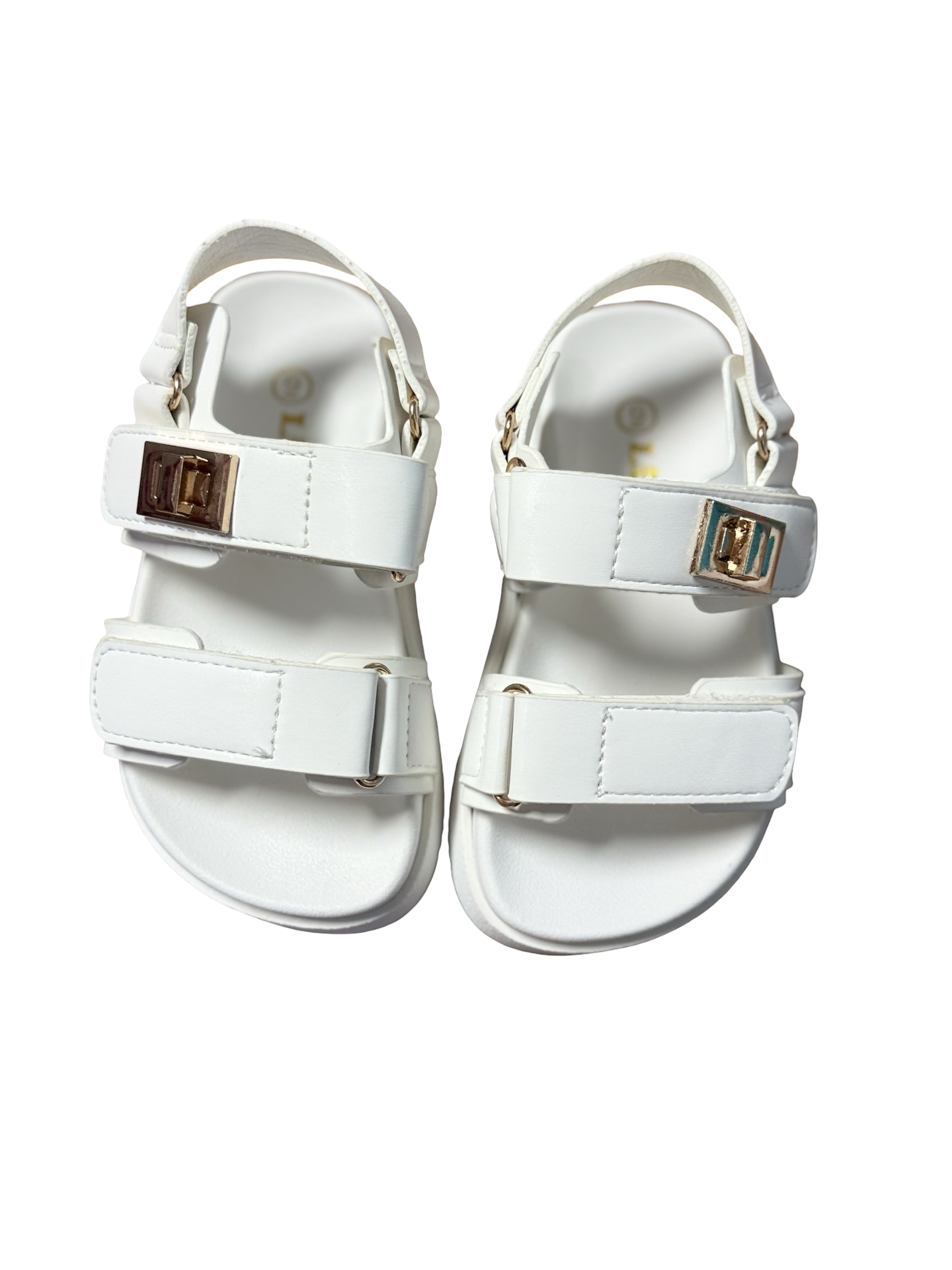 Kid's White Double Strap Sandal