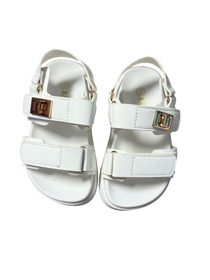 Kid's White Double Strap Sandal