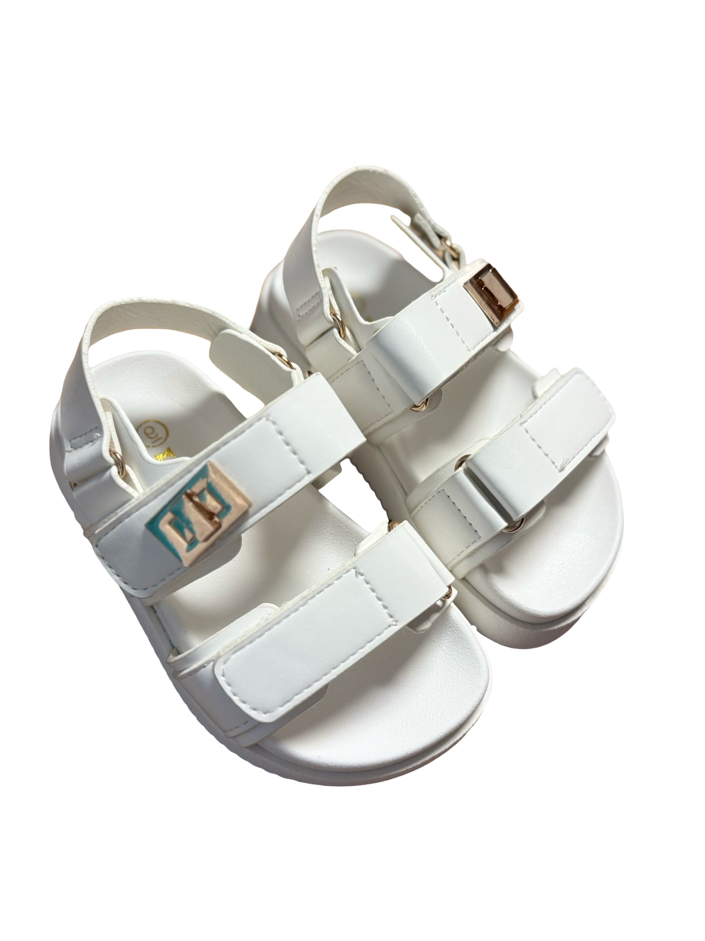 Kid's White Double Strap Sandal