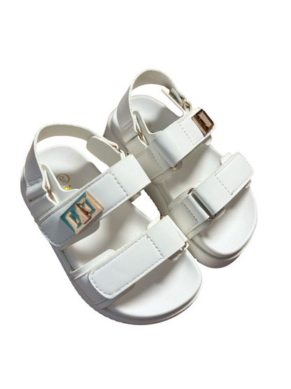 Kid's White Double Strap Sandal