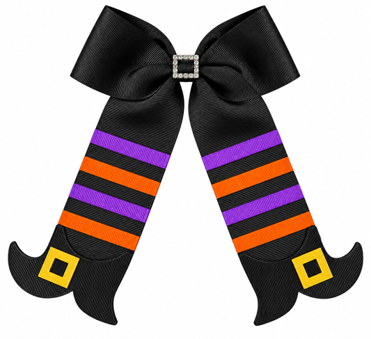 Halloween Witch Boots Alligator Clip Bow