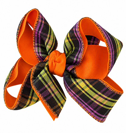 Plaid Halloween Colored Bows