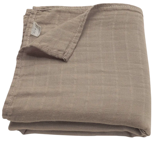 Baby Campbell Registry Taupe Bamboo Muslim Swaddle Blanket