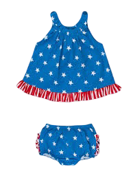 Ruffle Butts Patriotic Stars & Stripes Bloomer Set