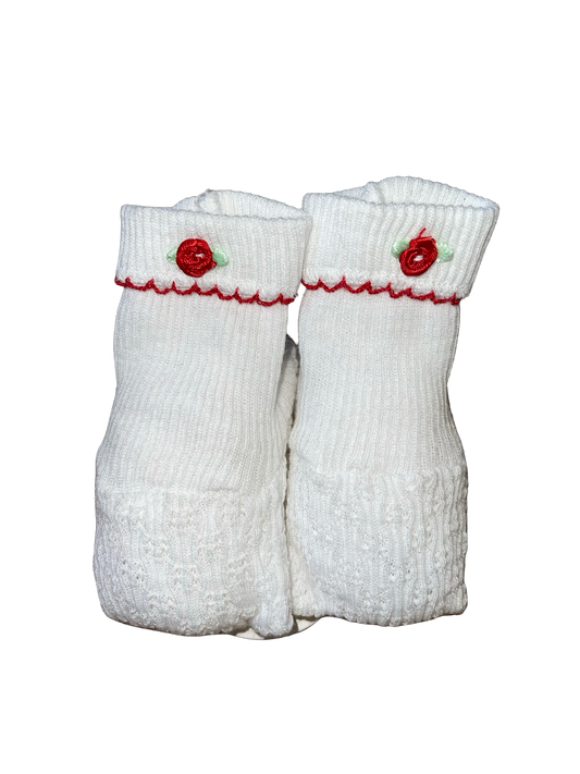 Baby Jones Registry Paty Socks With Red Rose Petal