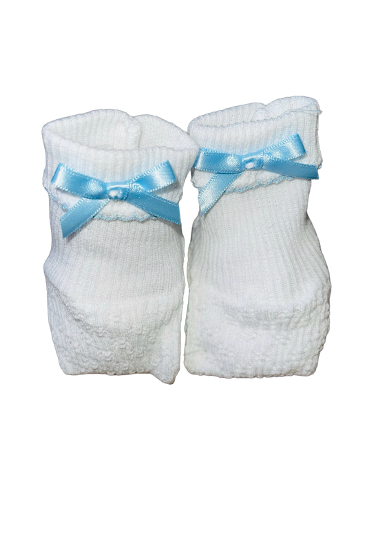 Paty Knitted Socks With Blue Bows