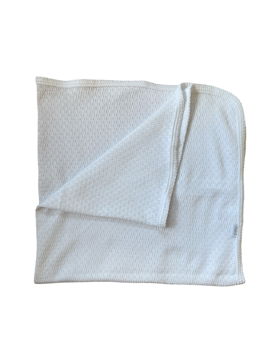 Baby May Registry Paty Knited White Blanket