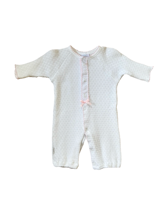 Caroline June Harville Registry Paty Knitted Romper With Flower Petal