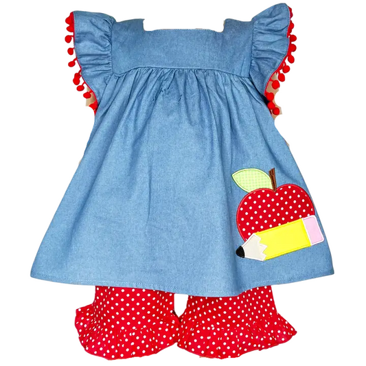 Blue Chambray Apple Set