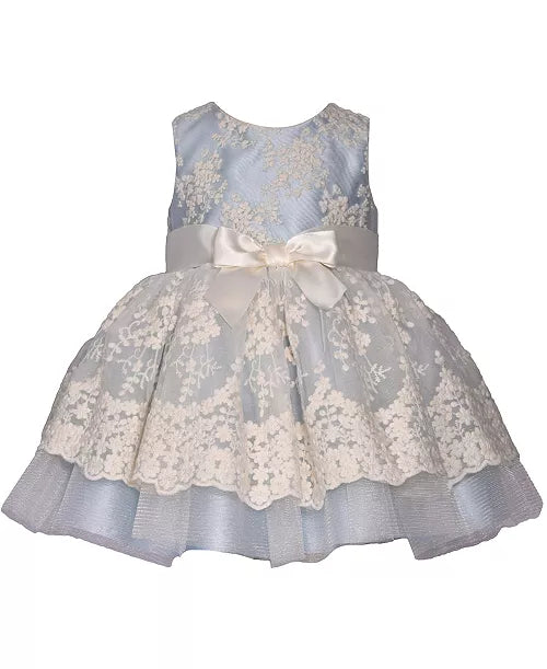 Bonnie Jean Sleeveless Scalloped Embroidered Mesh Dress