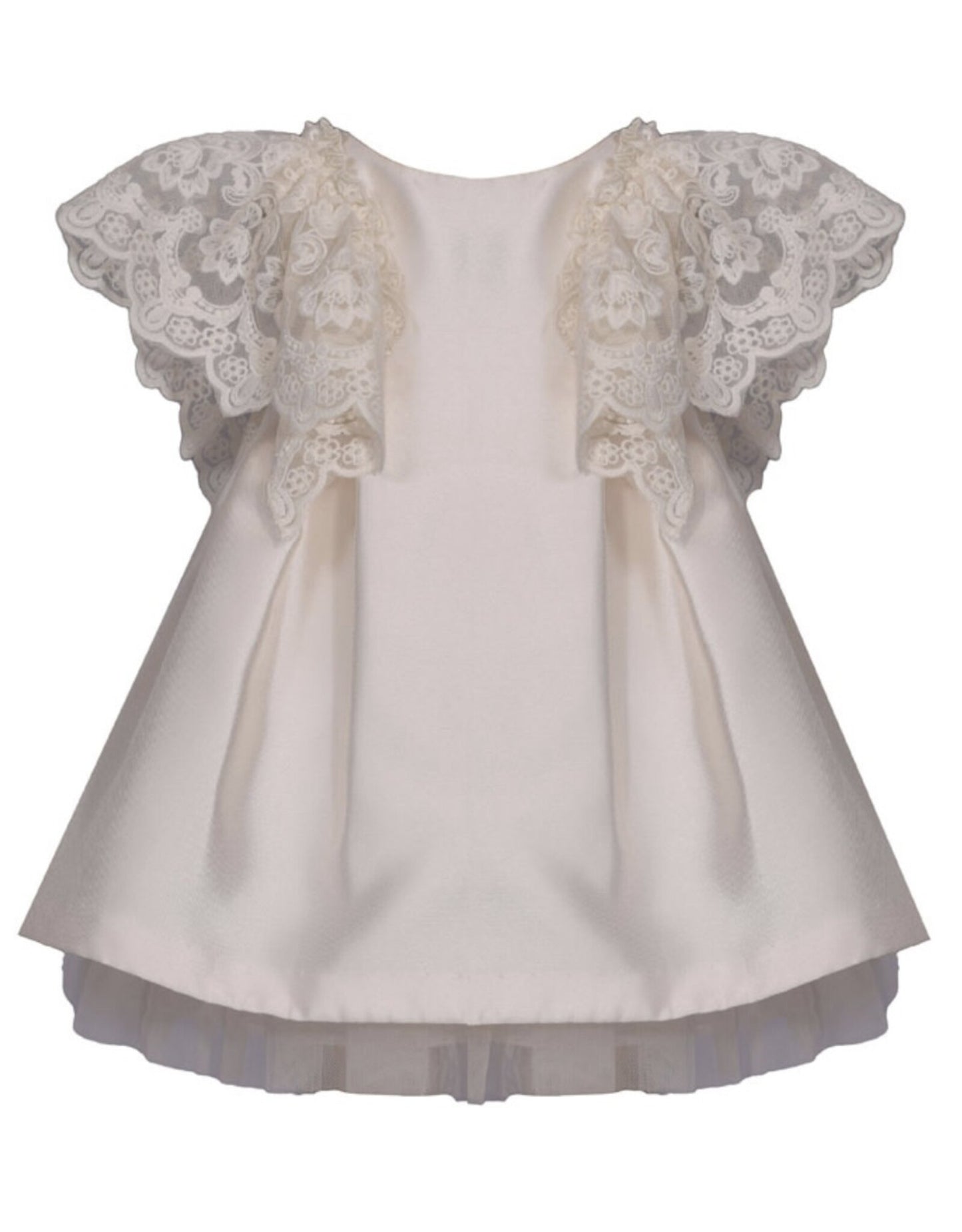 Bonnie Jean Ivory Mikado Lace Flare Dress