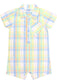 Baby Teske Registry Rugged Butts Clubhouse Rainbow Plaid SS Woven Button-Up Romper