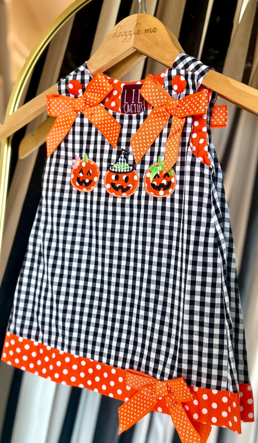 Halloween Pumpkin Smocked Dress