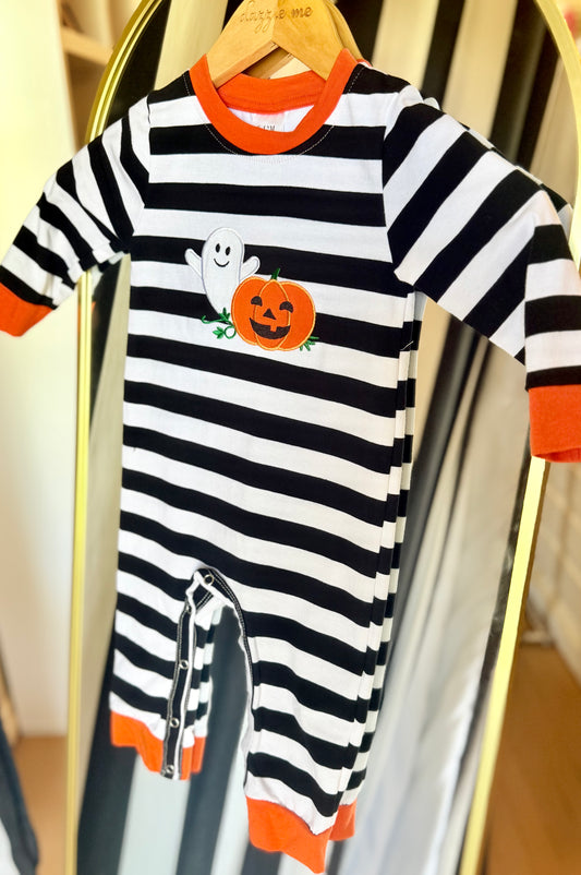 Black & White 'Spooky Friends' Romper