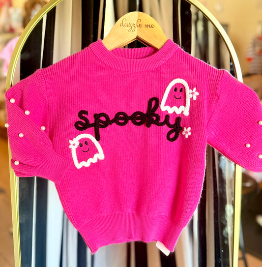 Halloween Pink Spooky Ghost Sweater