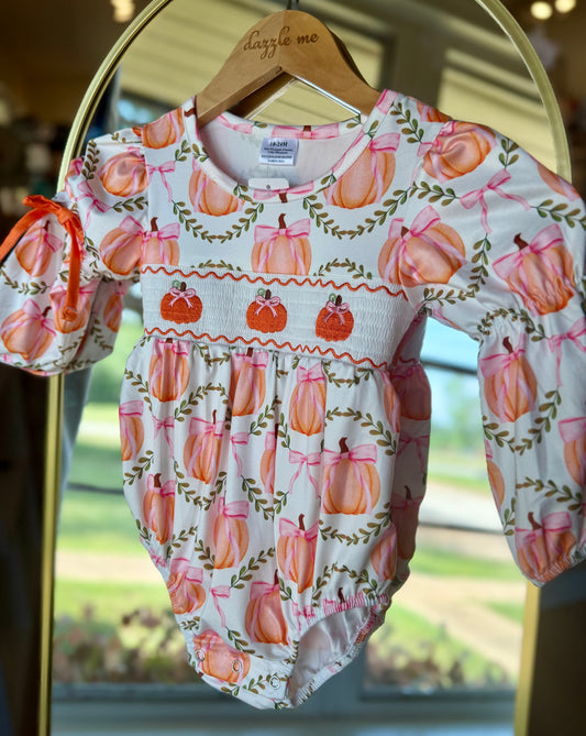 Coquette Bow Pumpkin Romper