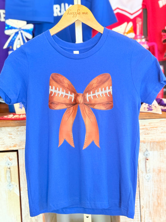Blue Coquette Football Tee