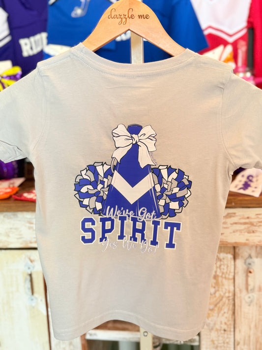 Grey & Blue We've Got Spirit Coquette Megaphone Tee