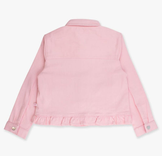 Ruffle Butts Pink Stretch Denim Ruffle Jacket
